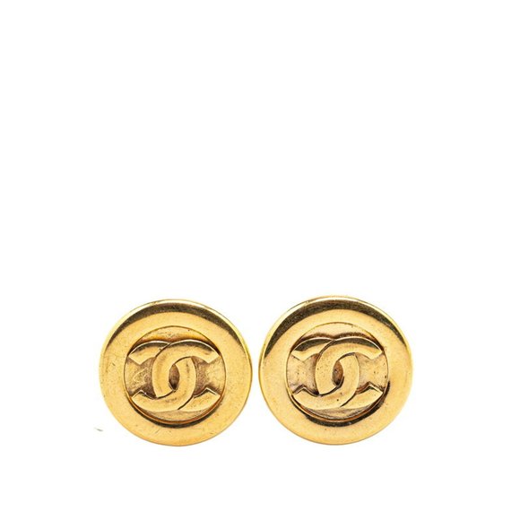 CHANEL Gold Coco Mark Earrings - Picture 1 of 3